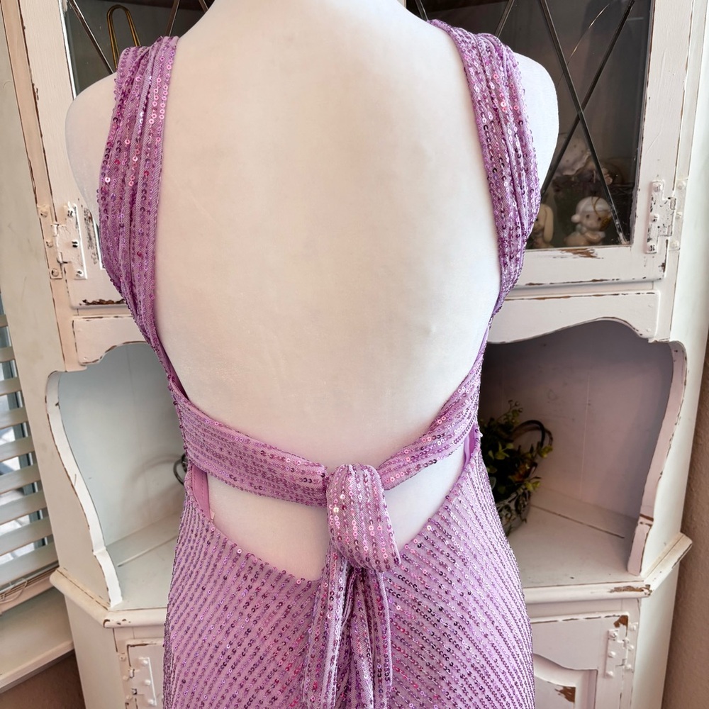NEW Lavender Dress with Sequins Scoop Neck Sleeveless NWOT Size M/10 - Picture 4 of 10